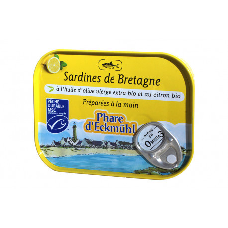 Brittany Sardines With Organic Extra Virgin Olive Oil And Organic Lemon